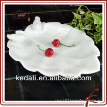 antique leaf shape ceramic fruit plate